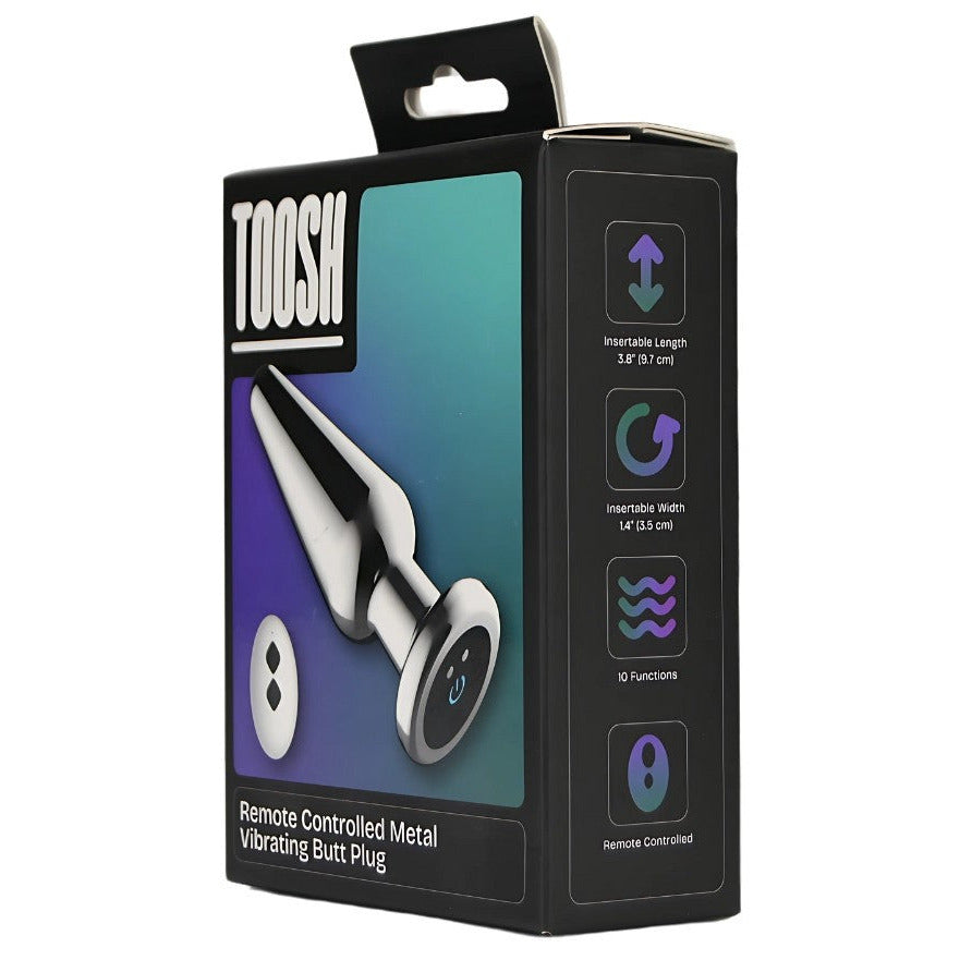 Toosh Remote Controlled Metal 10 Speed Vibrating Anal Butt Plug USB P-Spot BDSM
