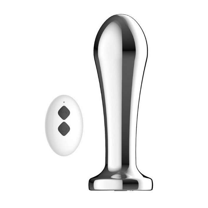 Toosh Remote Controlled Metal Smooth 10 Speed Vibrating Butt Anal Plug P-Spot