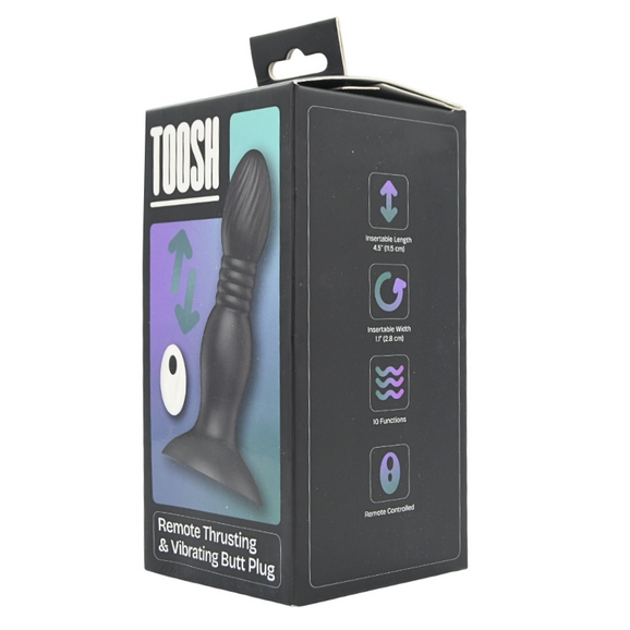 Toosh Remote Controlled Silicone Thrusting Vibrating Anal Butt Plug 10 Speed