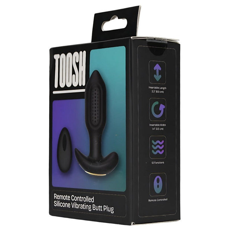 Toosh Remote Controlled Silicone Vibrating Butt Plug 10 Speed Prostate BDSM