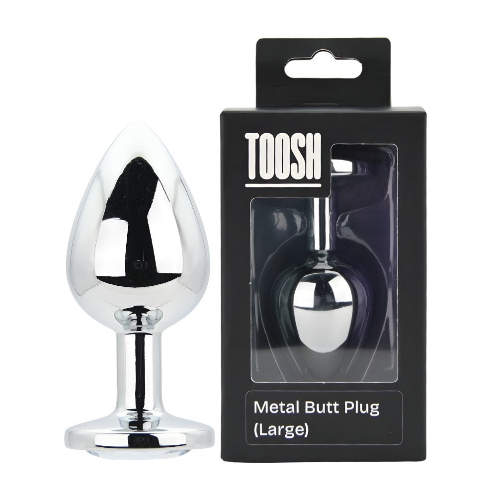 Toosh Silver Metal Gem Butt Anal Plug Prostate BDSM Small Medium Large Set
