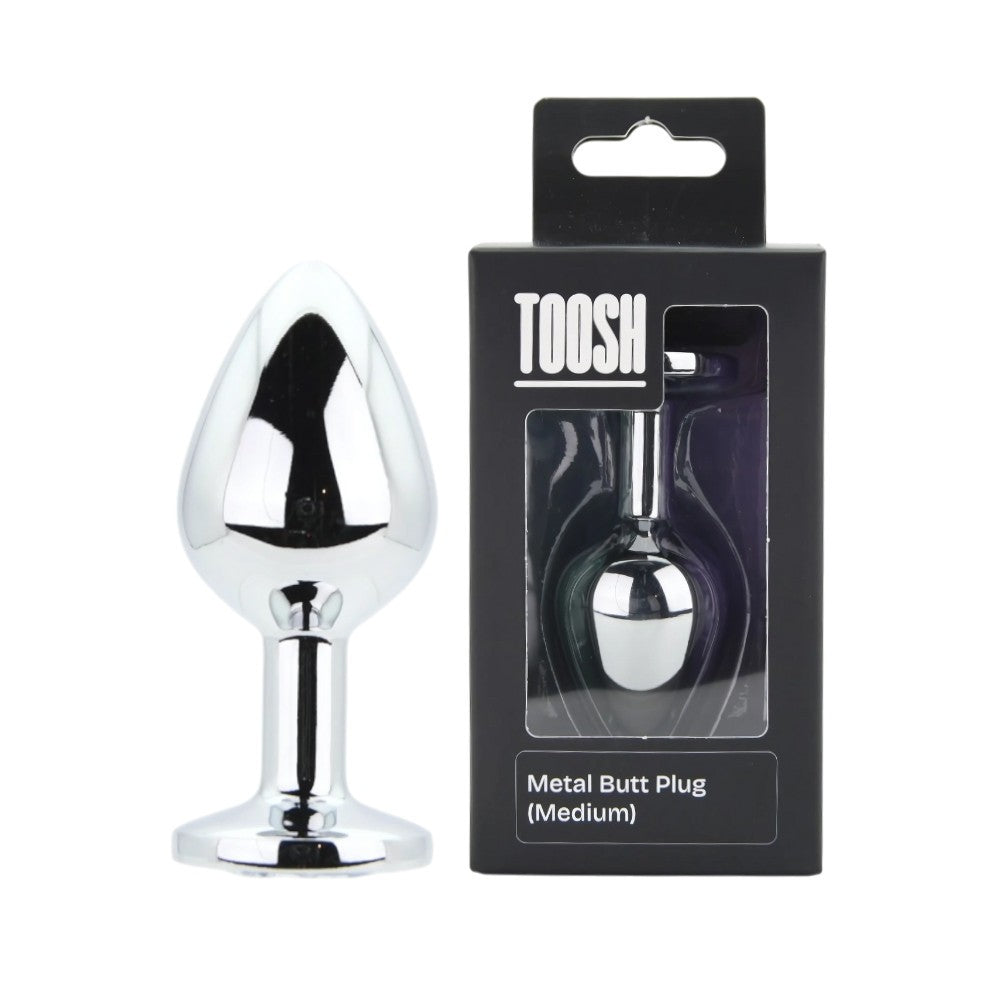 Toosh Silver Metal Gem Butt Anal Plug Prostate BDSM Small Medium Large Set