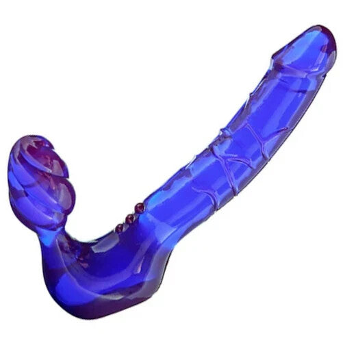ToyJoy Bend Over Boyfriend Strapless Strap-On PVC 9 Inch Double End Dildo Purple