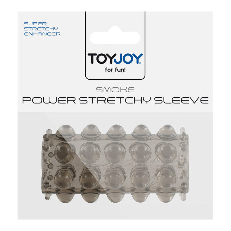 ToyJoy Power Stretchy Penis Sleeve Dotted Textured Open End Smoke Girth Extender