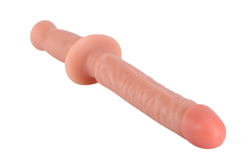 ToyJoy The Manhandler 14.5 Inch Flesh Pink Veined Lifelike Dildo With Handle