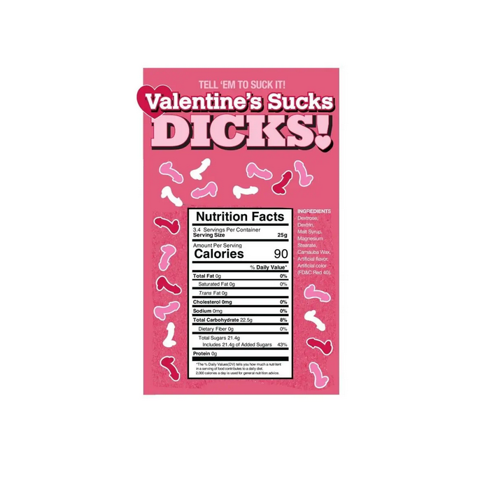 Valentine's Sucks Dicks Penis Novelty Edible Gift