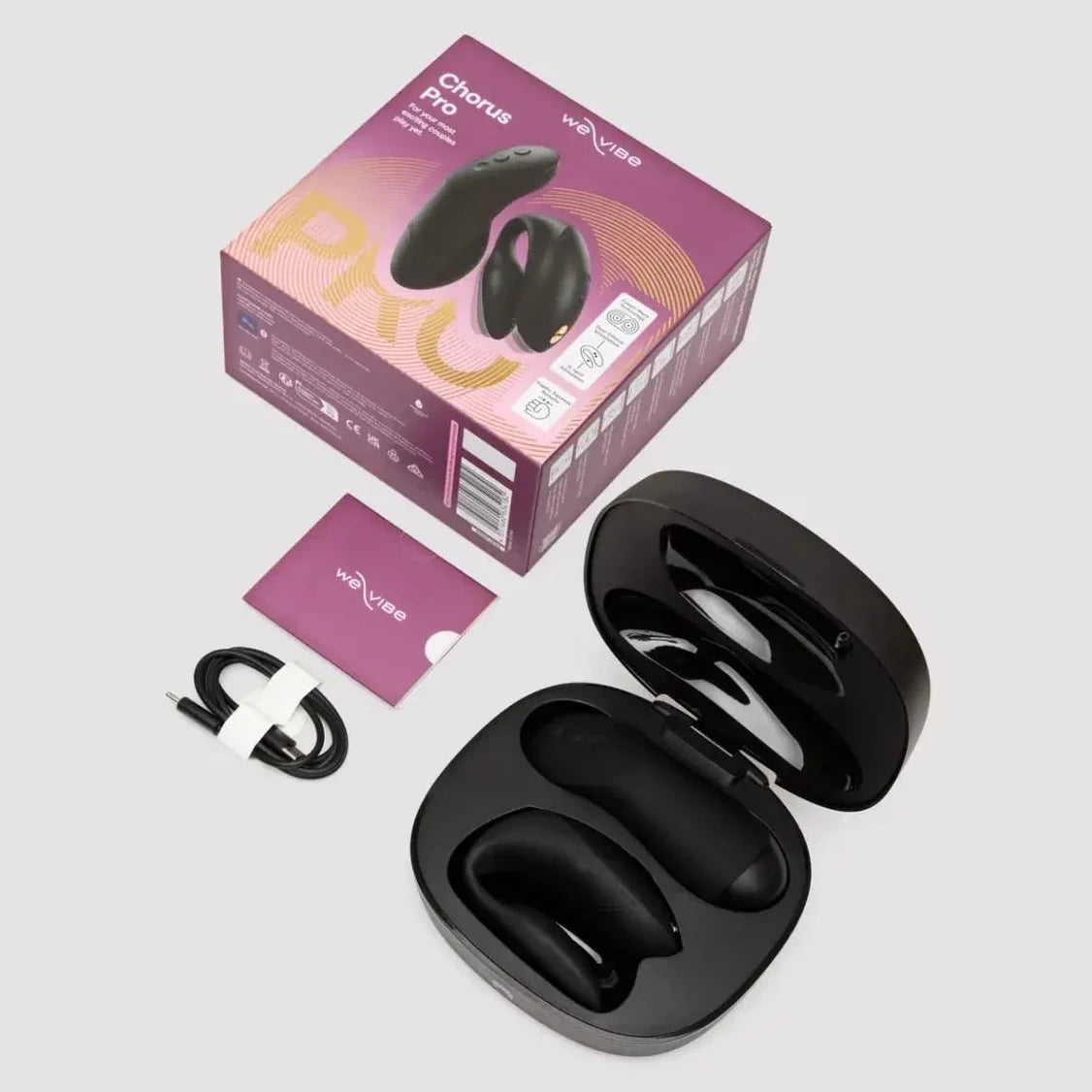 We-Vibe Chorus Pro Satin Couples Remote Controlled Silicone Vibrator Black