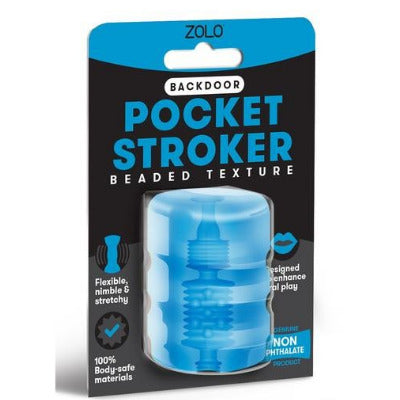 Zolo Backdoor Pocket Stroker Blue Anal Texture Male Masturbator Blowjob Enhancer