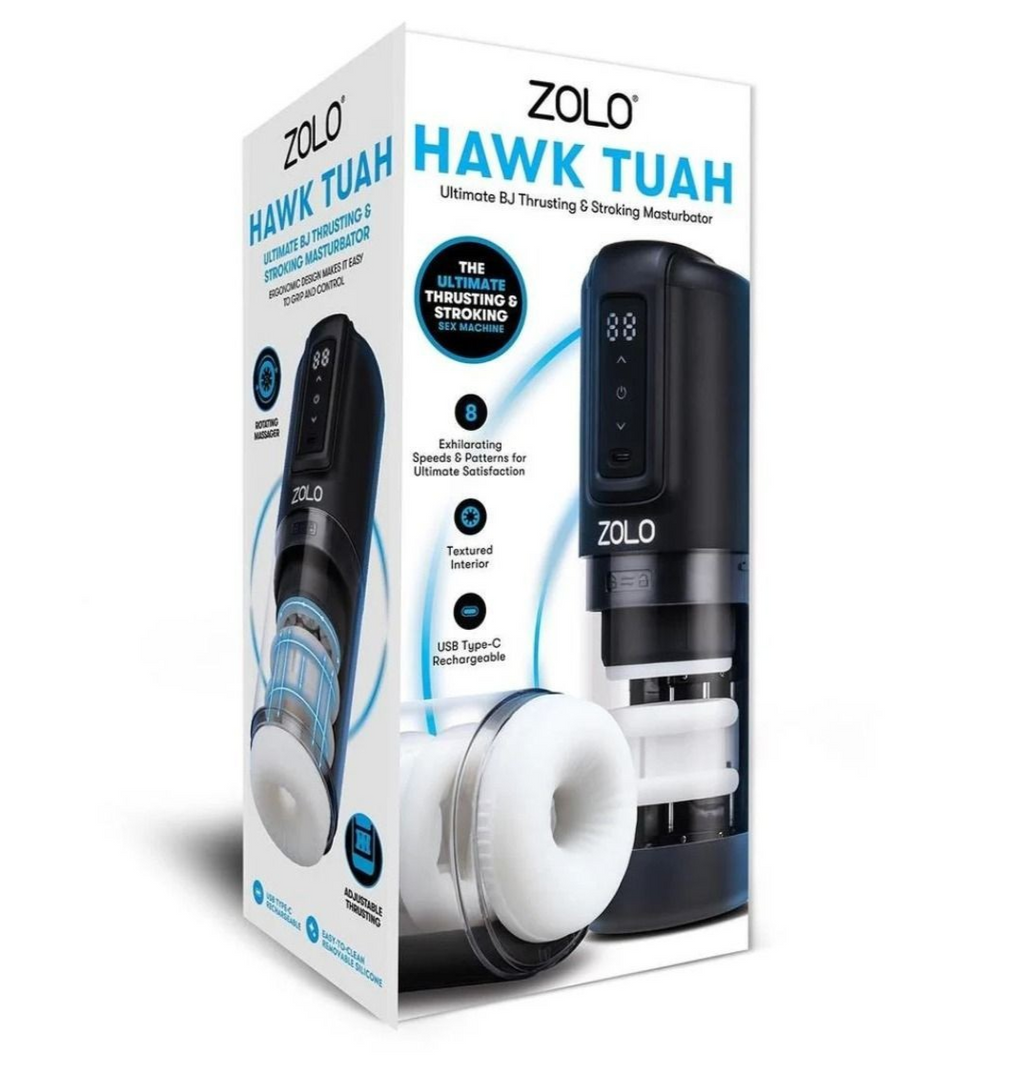 Zolo Hawk Tuah Stroking Thrusting Rotating Blowjob Sex Machine Male Masturbator