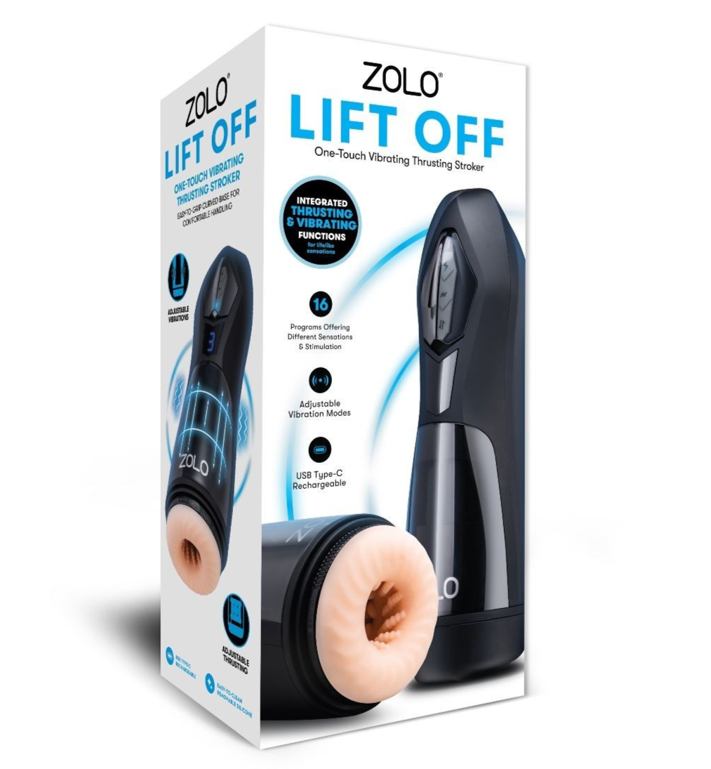 Zolo Lift Off One Touch Vibrating Thrusting Male Masturbator Realistic Auto Stroker