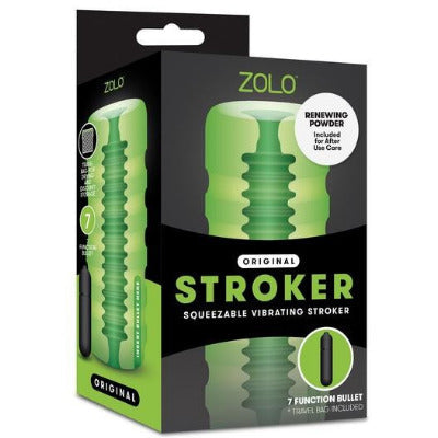 Zolo Original Squeezable Vibrating Stroker Green Male Masturbator Bullet Vibe