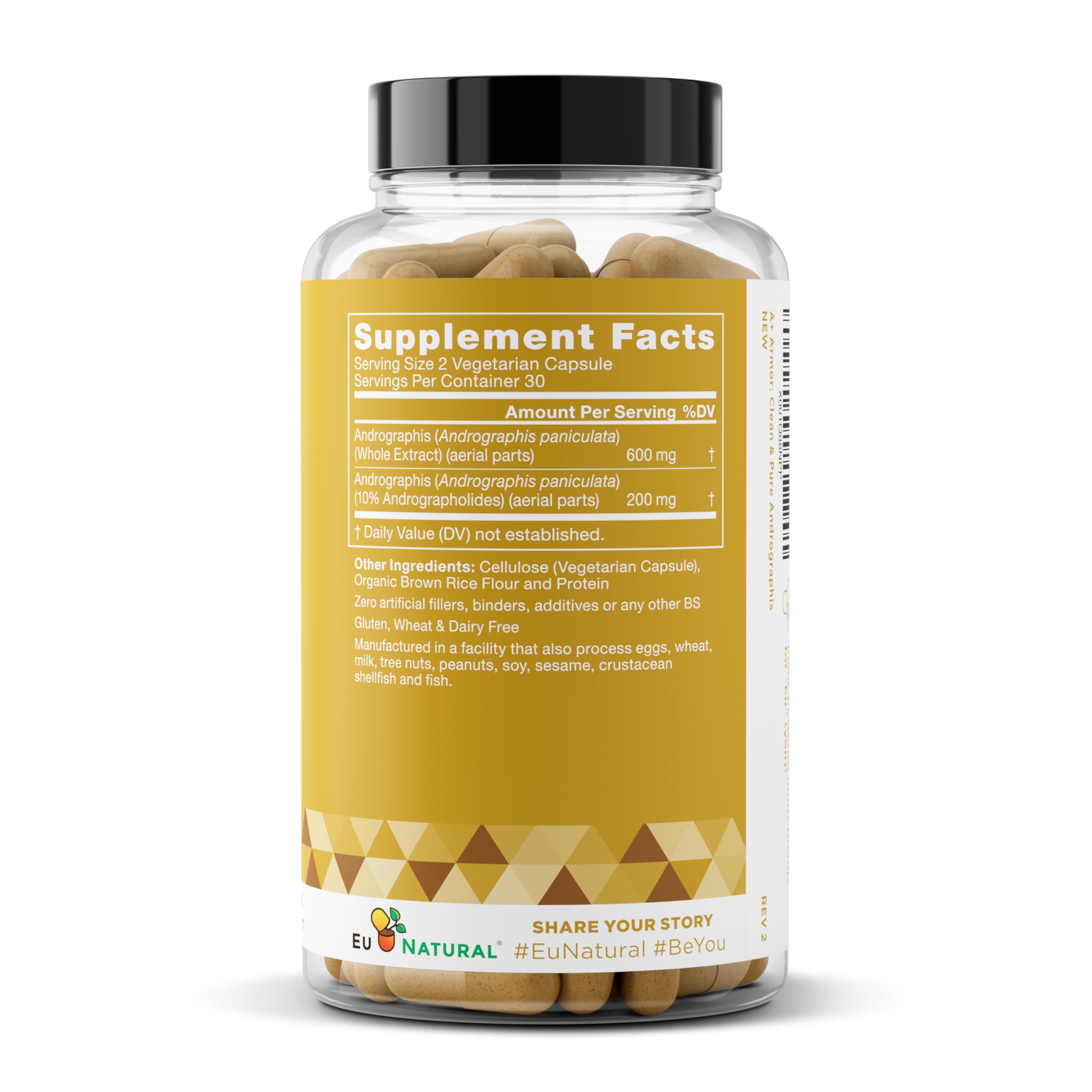 A+ Armor Andrographis Pure 800 mg – Immune Support, 60 Vegan Soft Capsules