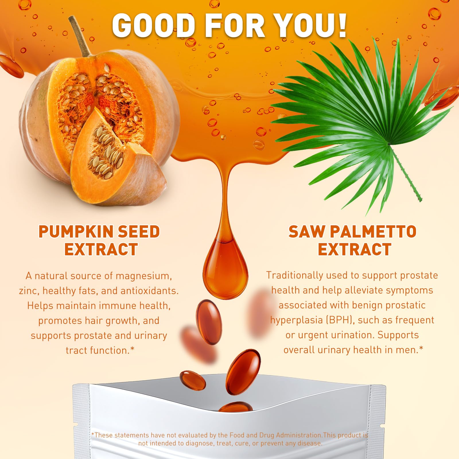 ACBUF Pumpkin Seed Oil with Saw Palmetto – 3000mg per Serving, 300 Softgels