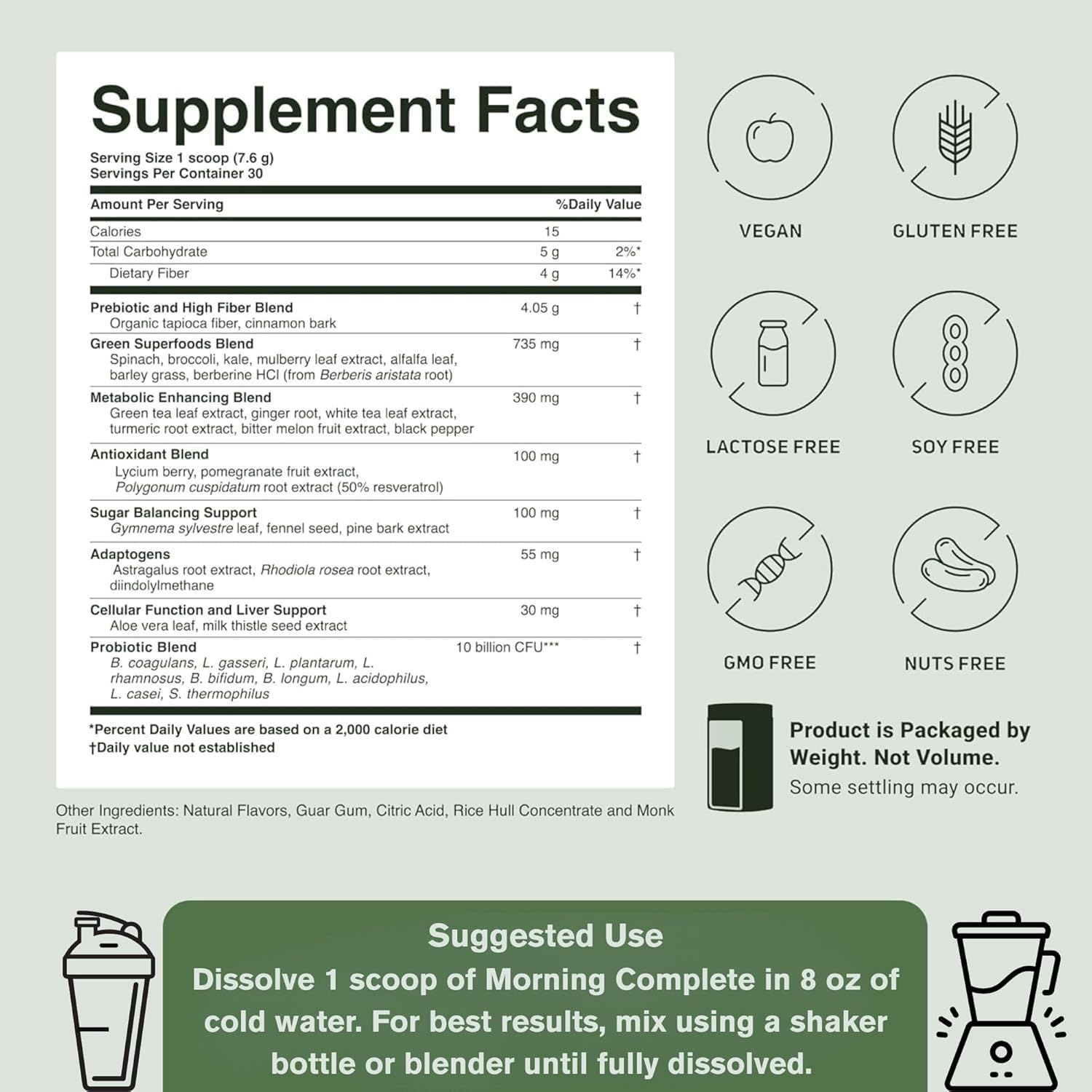 ACTIVATEDYOU Morning Complete Daily Wellness Greens — Probiotics & Prebiotics, 10B CFU, Apple Cinnamon (3 Pack)