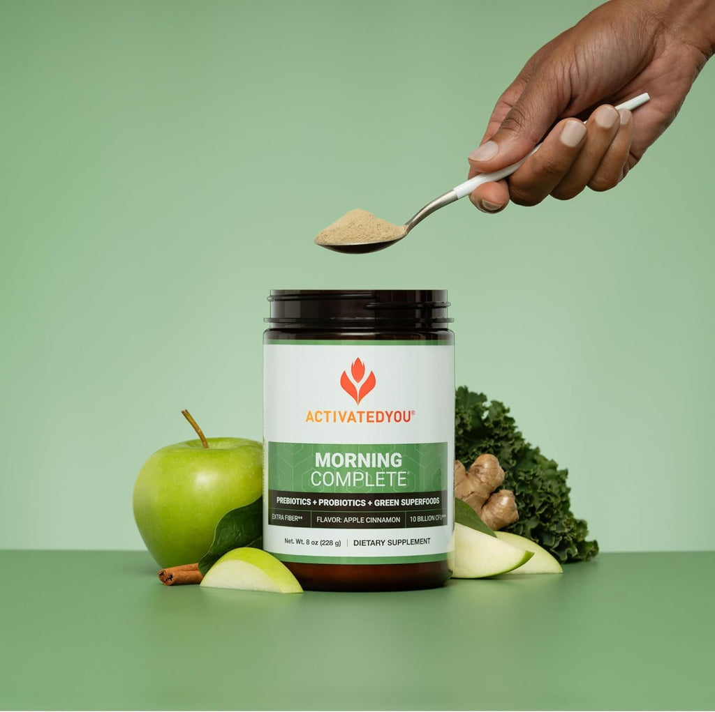 ACTIVATEDYOU Morning Complete Daily Wellness Greens — Probiotics & Prebiotics, 10B CFU, Apple Cinnamon (3 Pack)