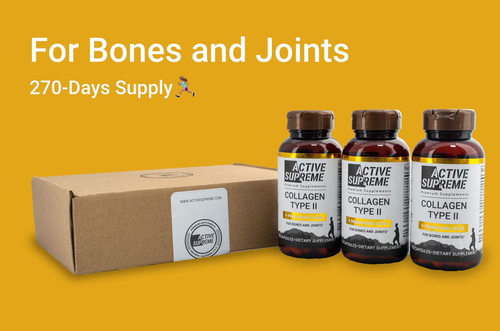 Active Supreme Collagen Type 2 3 Pack for Joints | Grass-Fed Beef + Vitamin C & HA