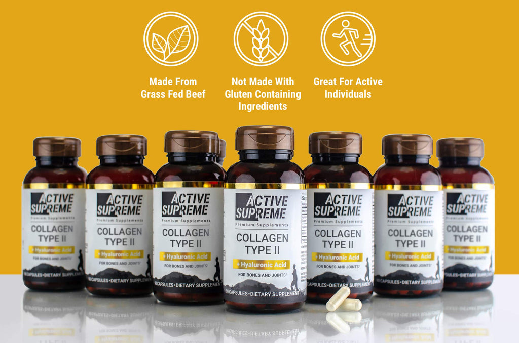 Active Supreme Collagen Type 2 3 Pack for Joints | Grass-Fed Beef + Vitamin C & HA