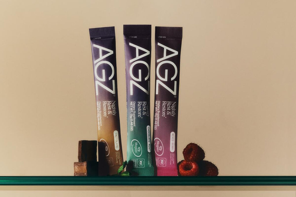 AG1 AGZ Sleep Drink Sampler – Melatonin-Free Nighttime Sleep Support (3-Serving Flavor Pack) | Athletic Greens