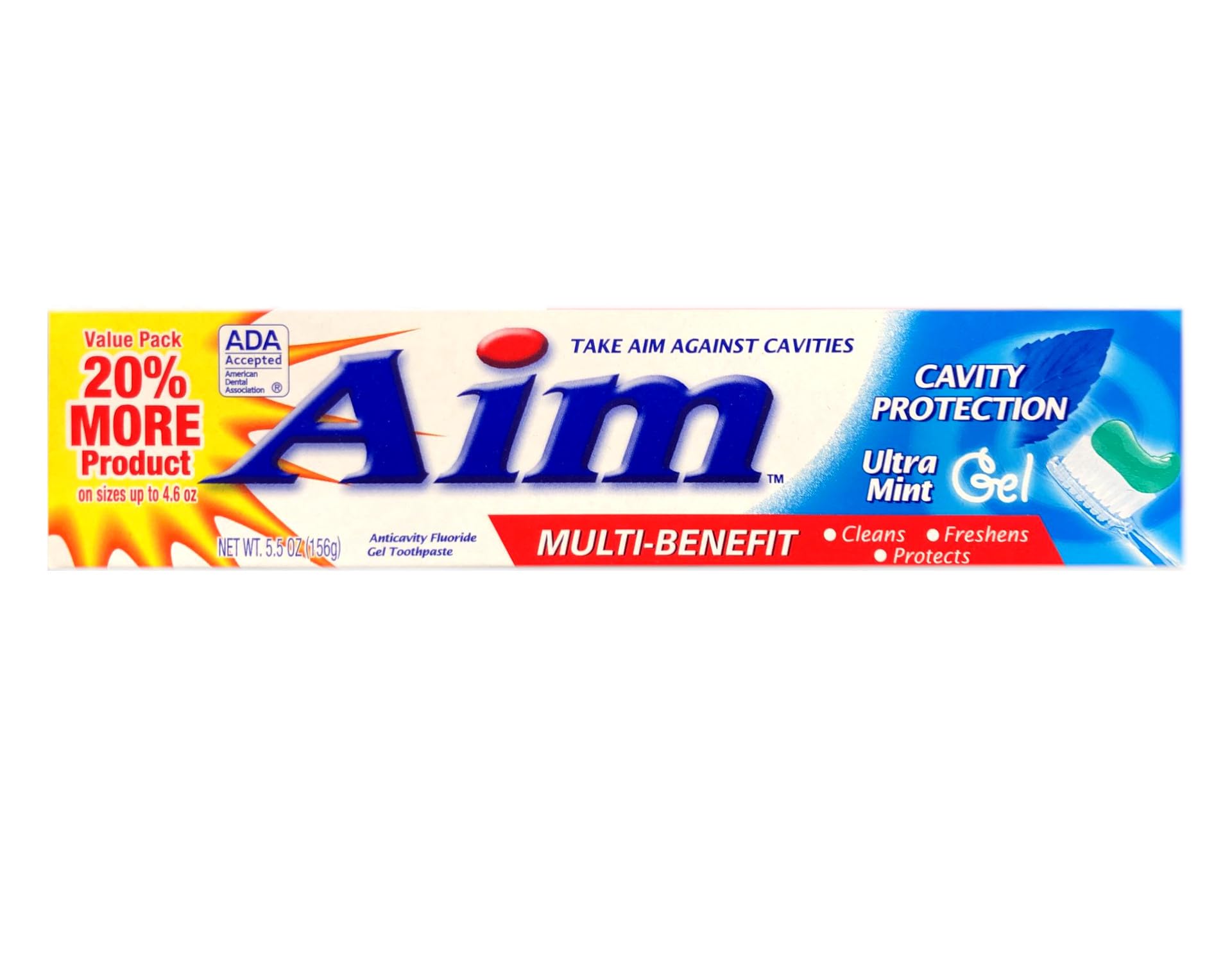 Aim Cavity Protection Toothpaste Mint Gel - 5.5 oz (Pack of 3)