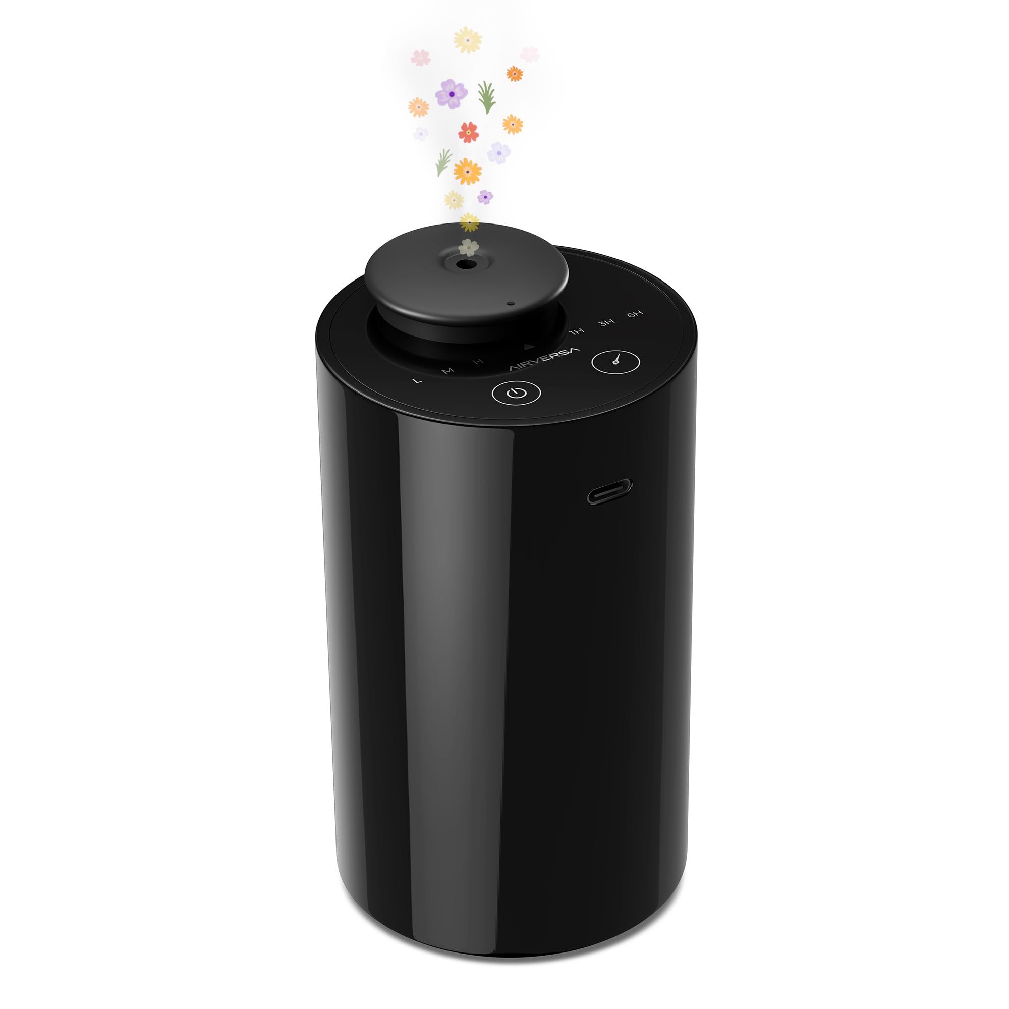 Airversa AN6 Black Waterless Diffuser – Battery-Operated Nebulizer, 20mL
