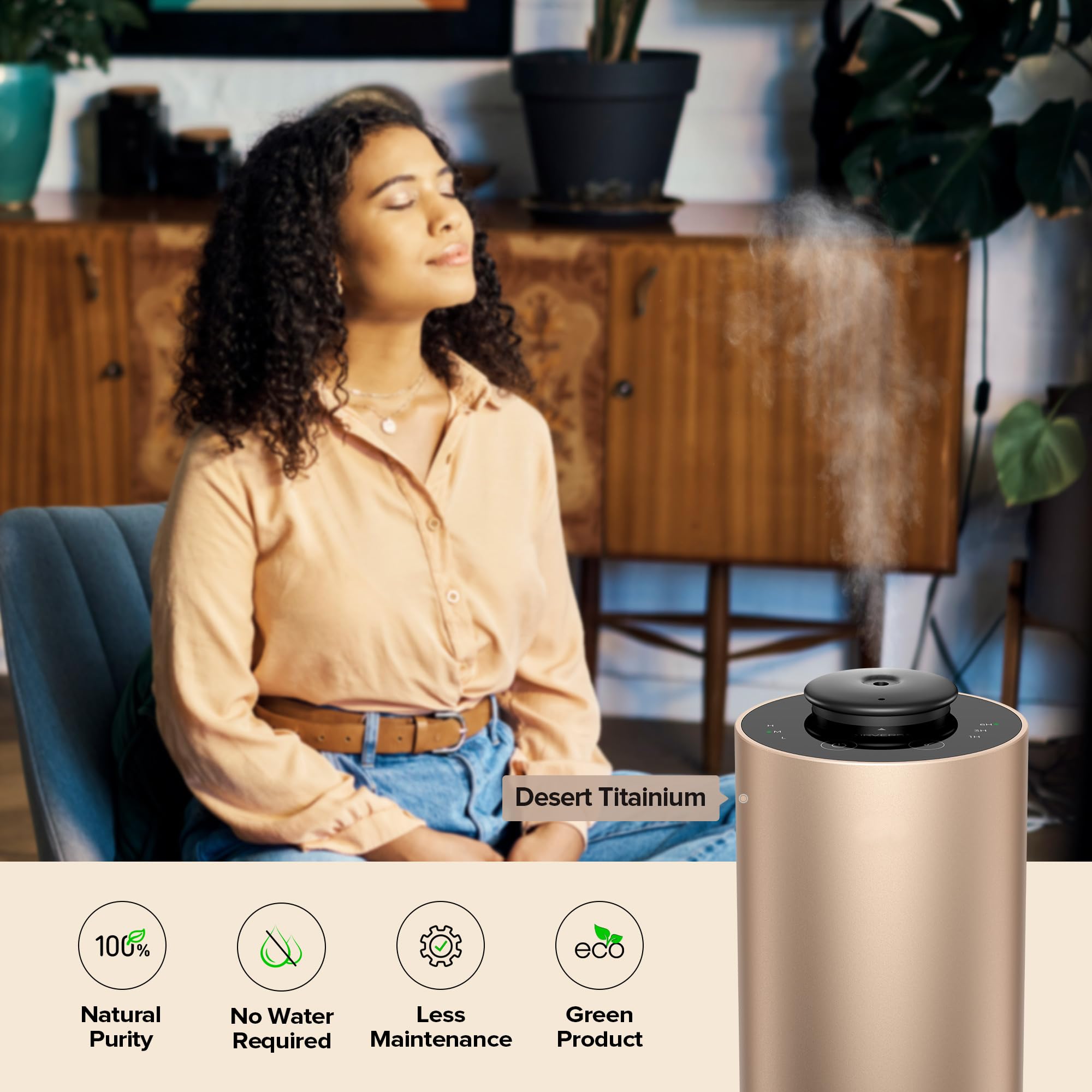Airversa Waterless Diffuser Starter Kit – 4 Oils, Battery Operated, ANX Black Kit01