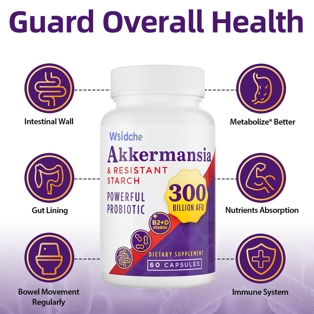 300B AFU Akkermansia Probiotic | GLP ONE Digestive & Immune Support | 60 Caps