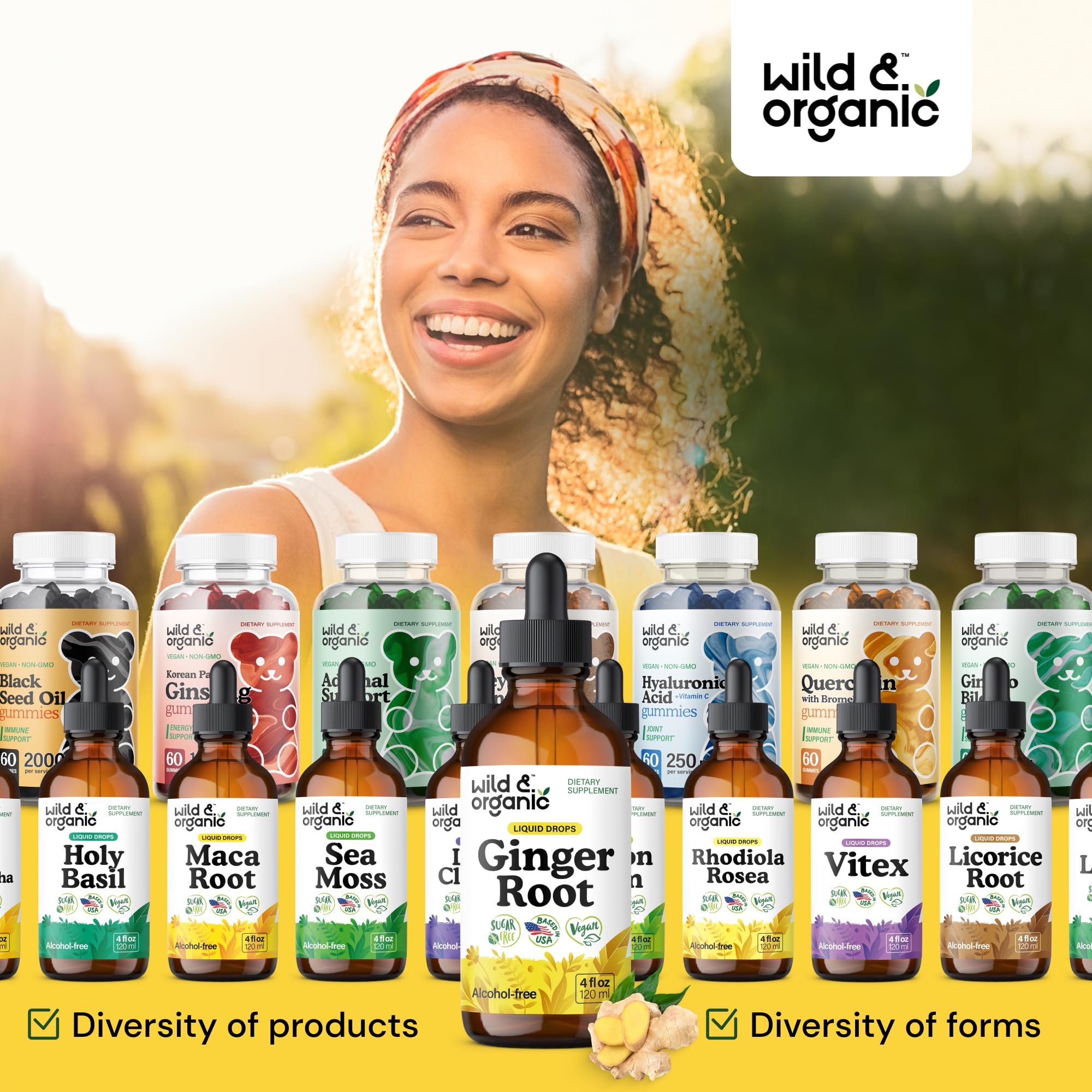 Wild & Organic Ginger Root Extract Drops - Immune & Digestive Support | Vegan, Sugar & Alcohol-Free 4 fl oz