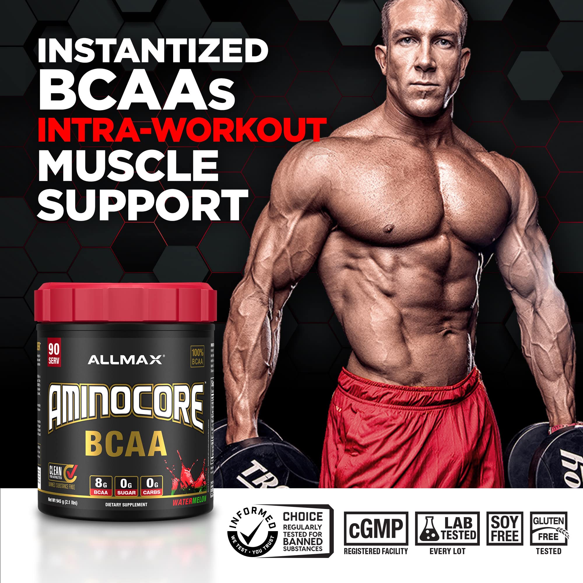 ALLMAX AMINOCORE BCAA Pineapple Mango – 945 g, 90 Servings, Sugar Free | No Fillers