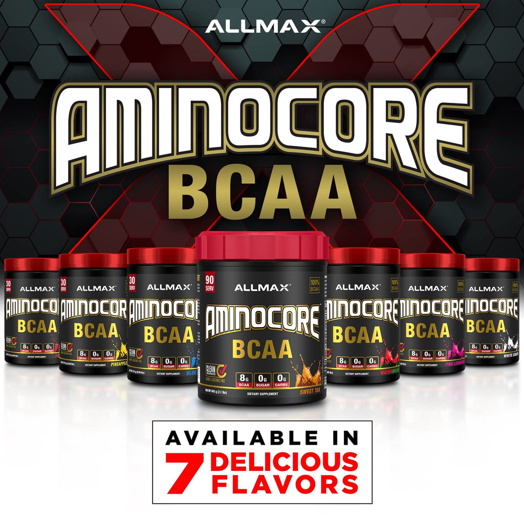 ALLMAX AminoCORE BCAA Pink Lemonade – 945 g, 90 Servings, 8.18 g BCAAs per Serving, Sugar Free, with B Vitamins