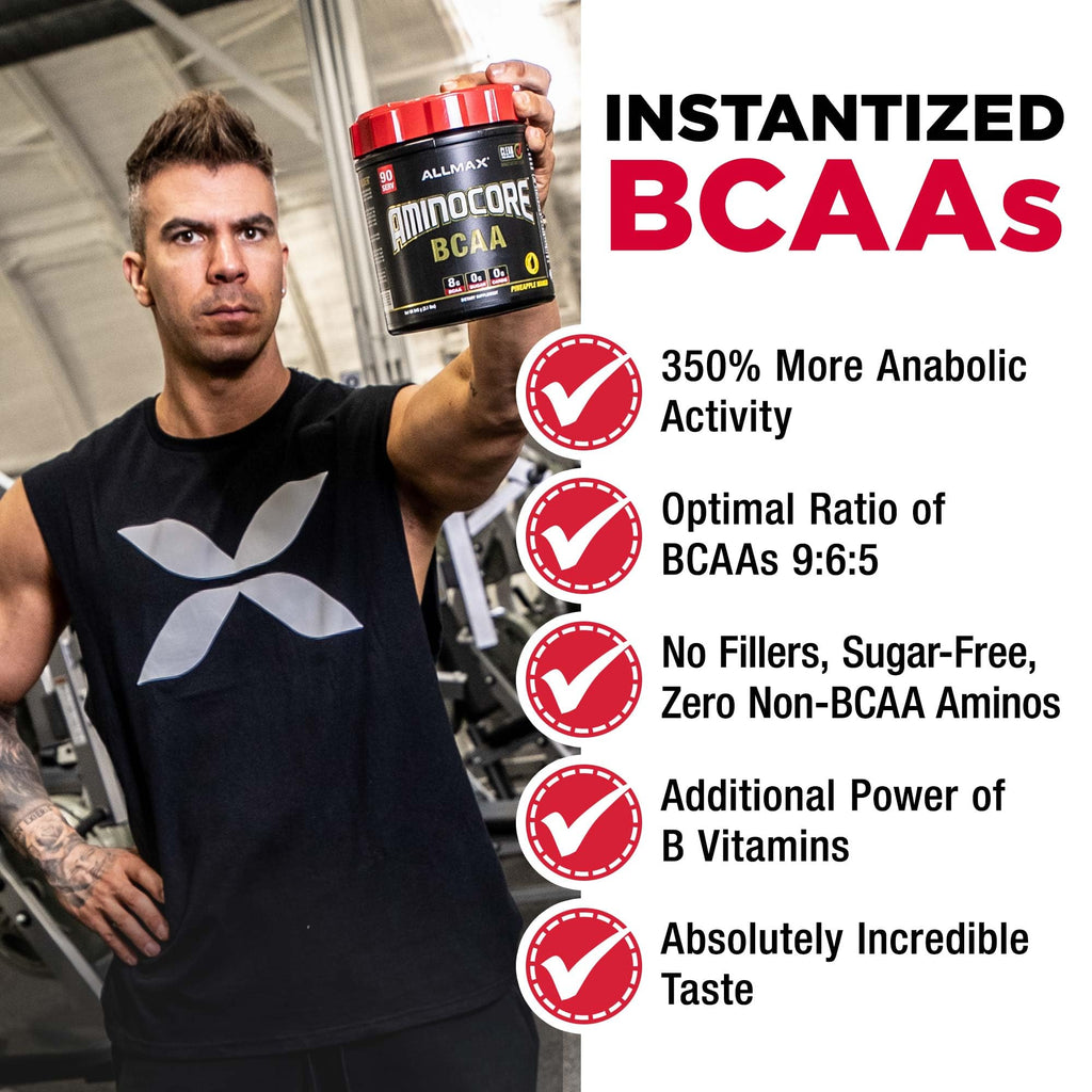 ALLMAX AMINOCORE BCAA – Fruit Punch, 945 g | 90 Servings, 8.18 g BCAA per Serving