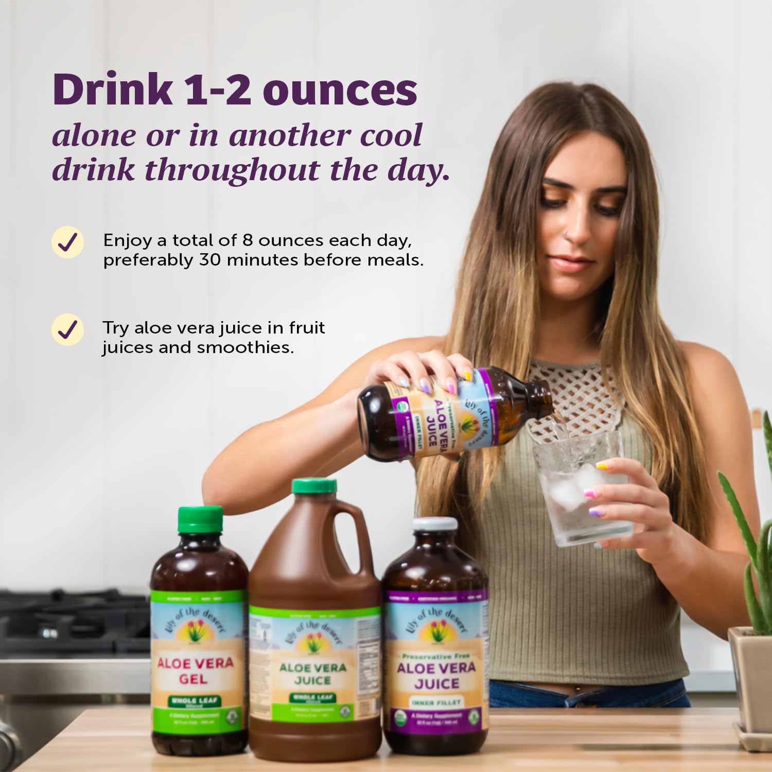 Lily of the Desert Aloe Vera Juice - Preservative Free, 128 oz