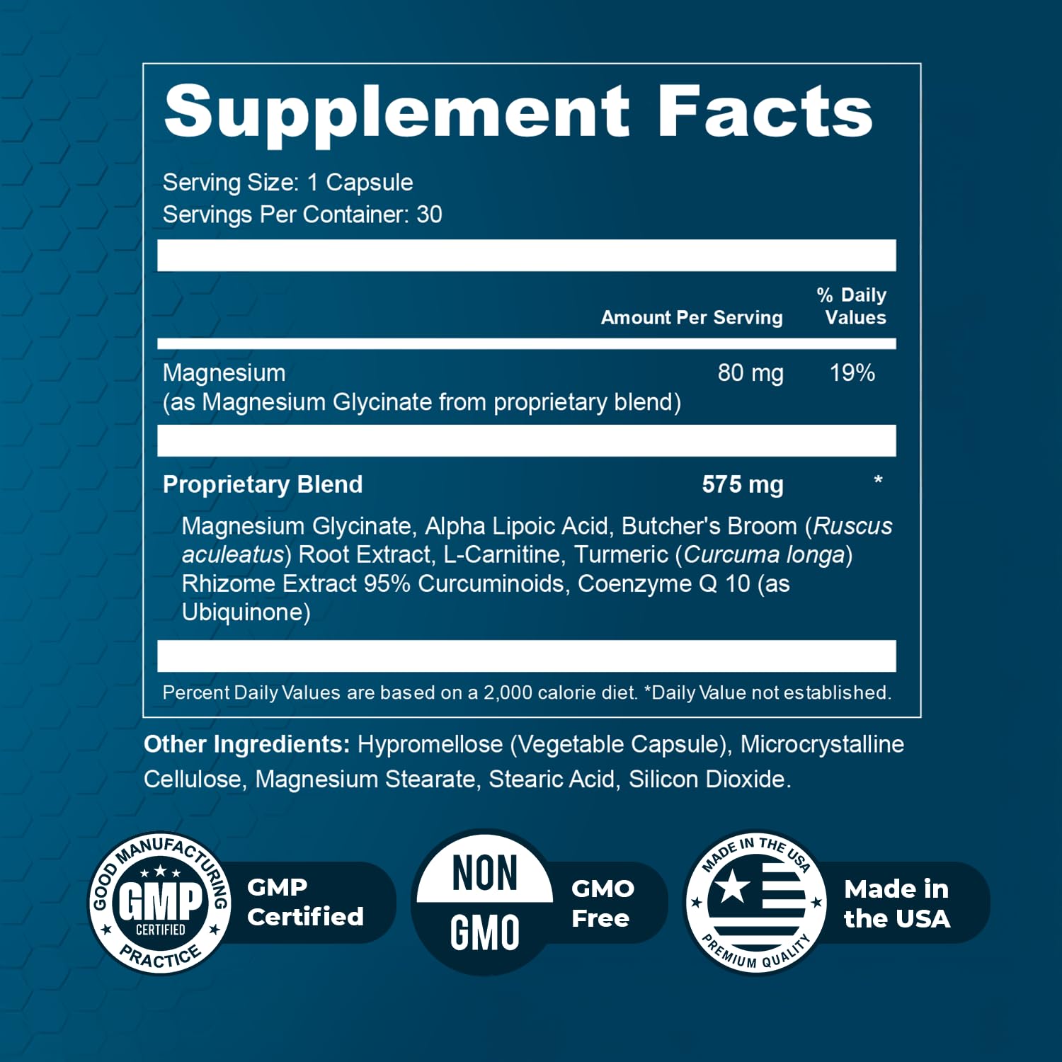 Nature's NutriWave Alphacur - Natural Supplement with Magnesium, Alpha Lipoic Acid, Turmeric & CoQ10 - Non-GMO, 100% Natural, Made in The USA, GMP-Certified - 30 Capsules, 2 Month Supply