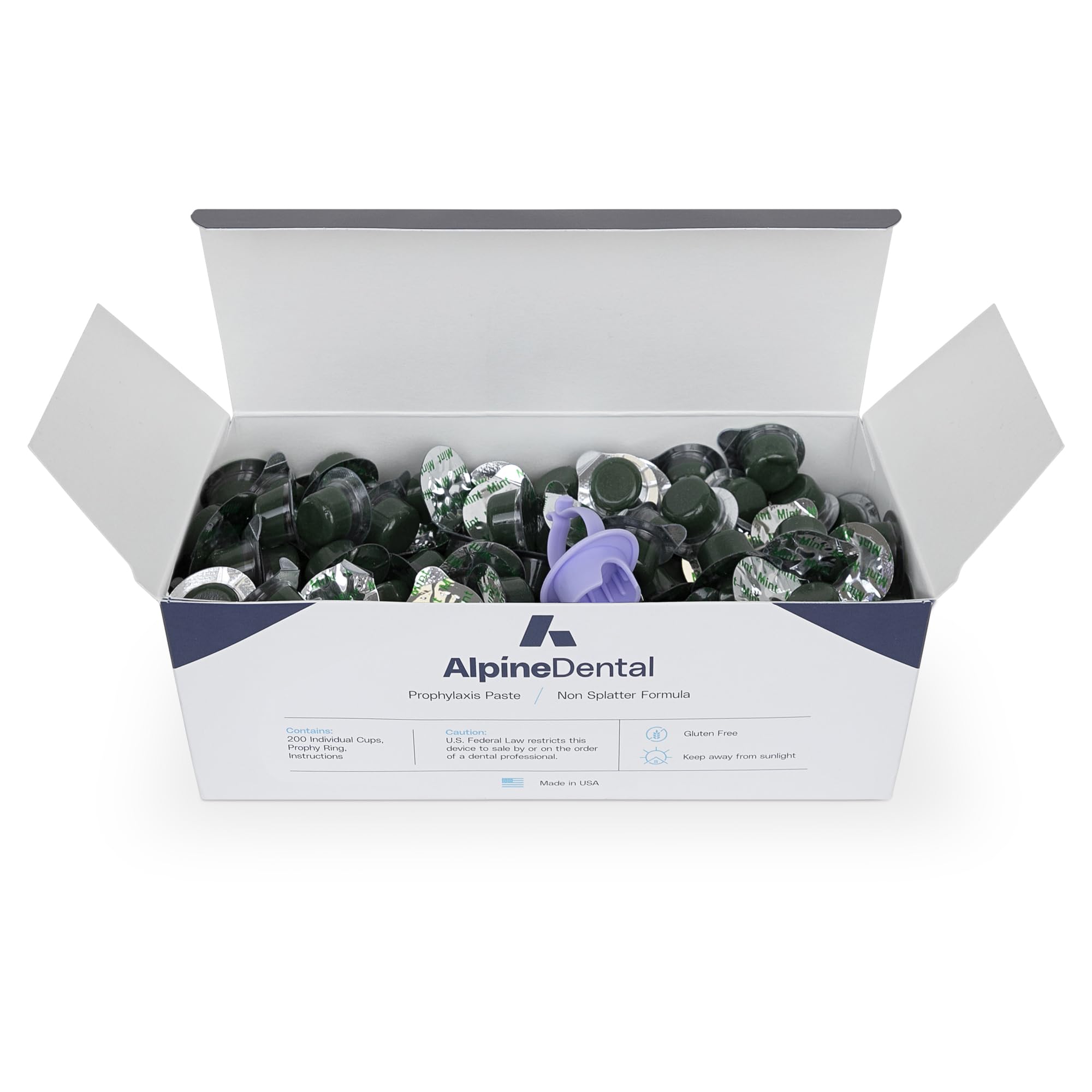 Alpine Dental Blanc Tooth Polish Non Splatter Formula, Coarse Grit - Box of 200 Mint