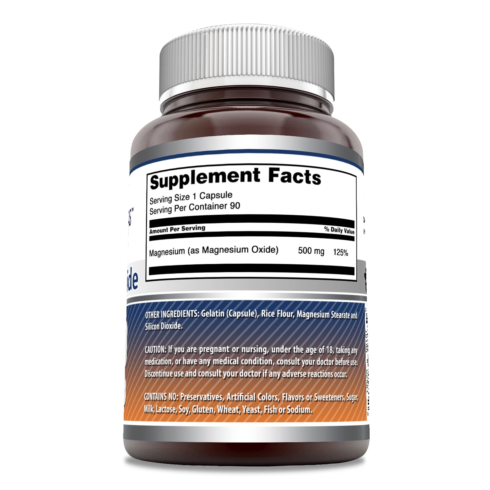 Amazing Formulas Magnesium Oxide 500 mg Capsules Supplement | Non-GMO | Gluten Free | Made in USA (90 Count | 2 Pack)