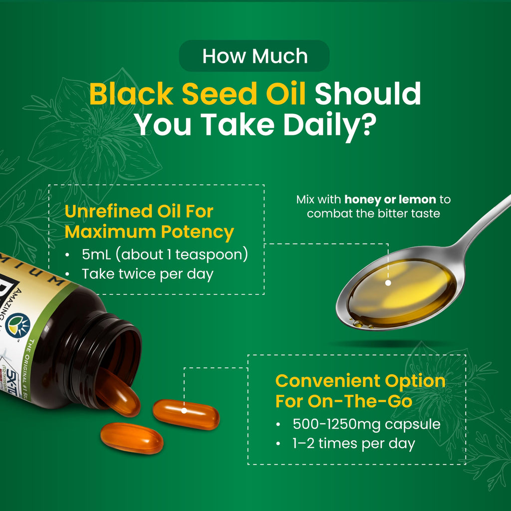 Amazing Herbs Premium Black Seed Oil - Gluten Free, Non-GMO, Cold Pressed Nigella Sativa - Digestive Health, Immune Support, Brain Function - Pack of 2 (4 Fl Oz Each)