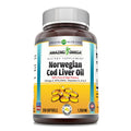 Amazing Omega Norwegian Cod Liver Oil 1250 mg Softgels – Omega-3 EPA/DHA + Vitamins A, D & E (Orange, 250 Count) | Amazing Nutrition