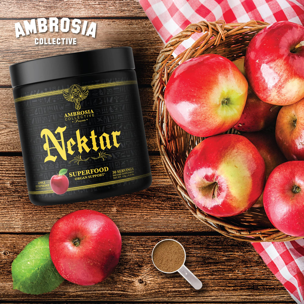Ambrosia Nektar Superfood Powder – Apple Symphony Greens Alternative for Energy, Digestion & Immune Support | 30 Servings