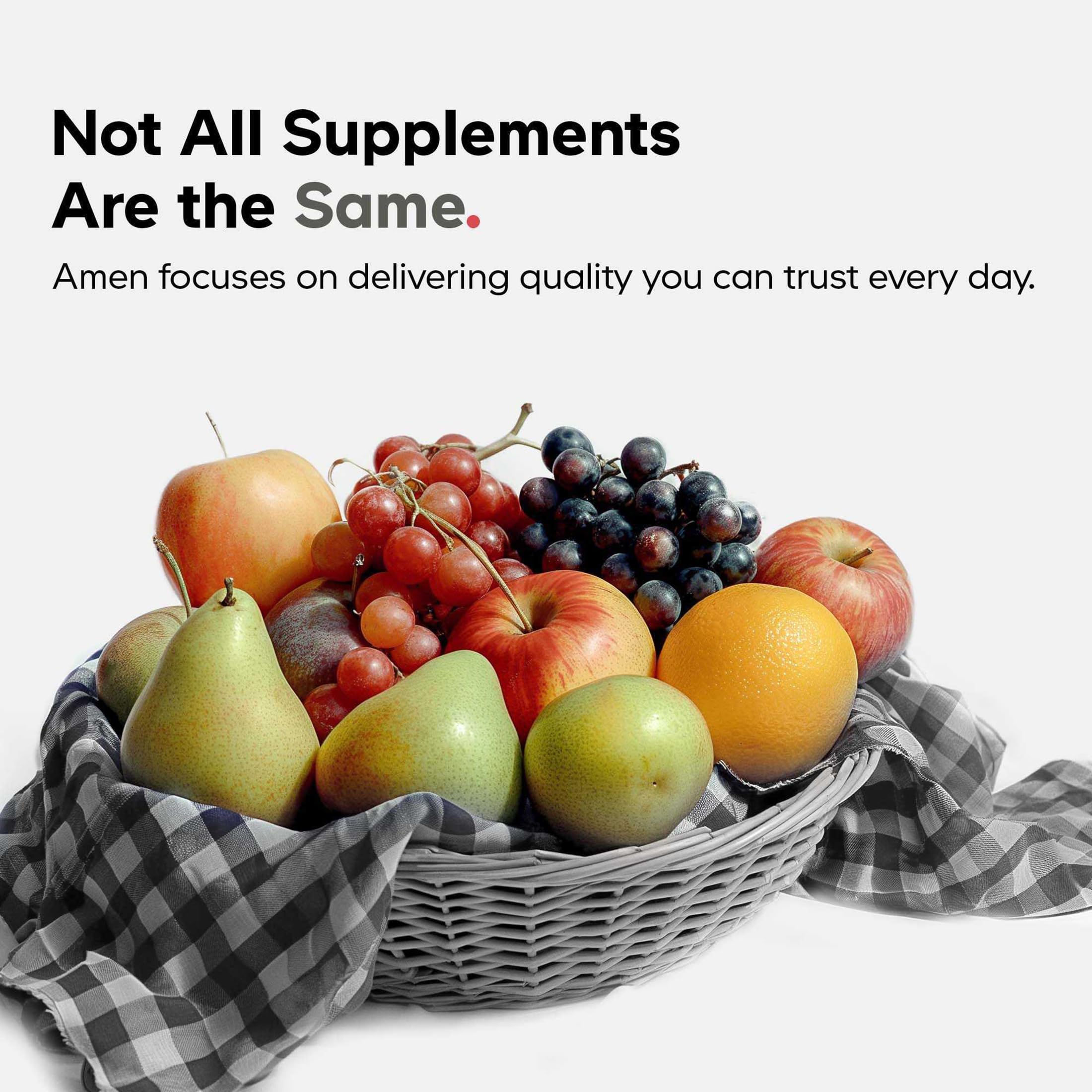 Amen Fruits + Veggies Vitamins Bundle | Raw Whole Food Multivitamin Capsules – Greens, Reds & Berries, Vegan, Non-GMO, 180 ct