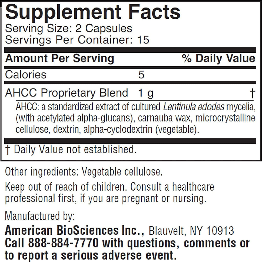 American BioSciences ImmPower | Enhanced Immune Support with AHCC | 2-Pack, 30 Vegetarian Capsules