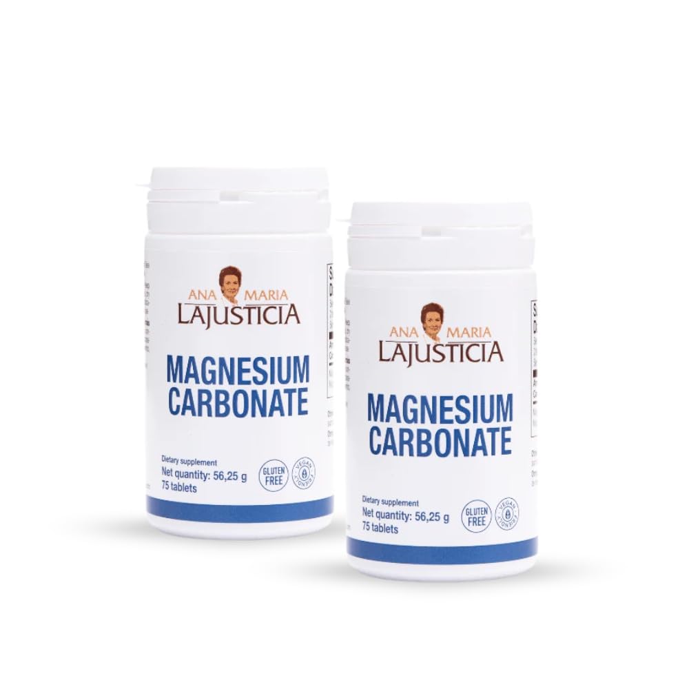 ANA Maria LAJUSTICIA Magnesium Carbonate – 75 Tablets, Gluten Free, Kosher, Vegan, 2-Unit Pack