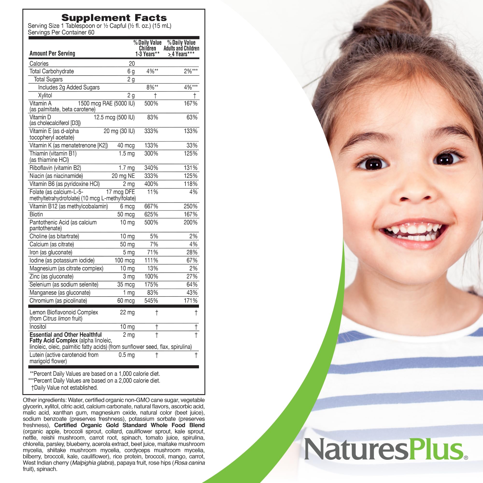 NaturesPlus Animal Parade Gold Kids Liquid Multivitamin – Tropical Berry, 2 × 30 oz (Vegetarian & Gluten Free)
