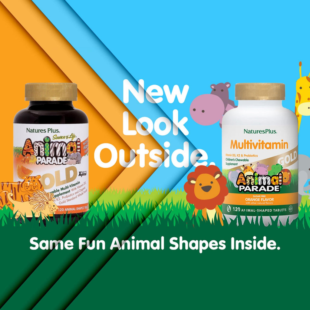 Animal Parade Source of Life Gold Kids Multivitamin – Orange Flavor – Gluten-Free – 60 Servings