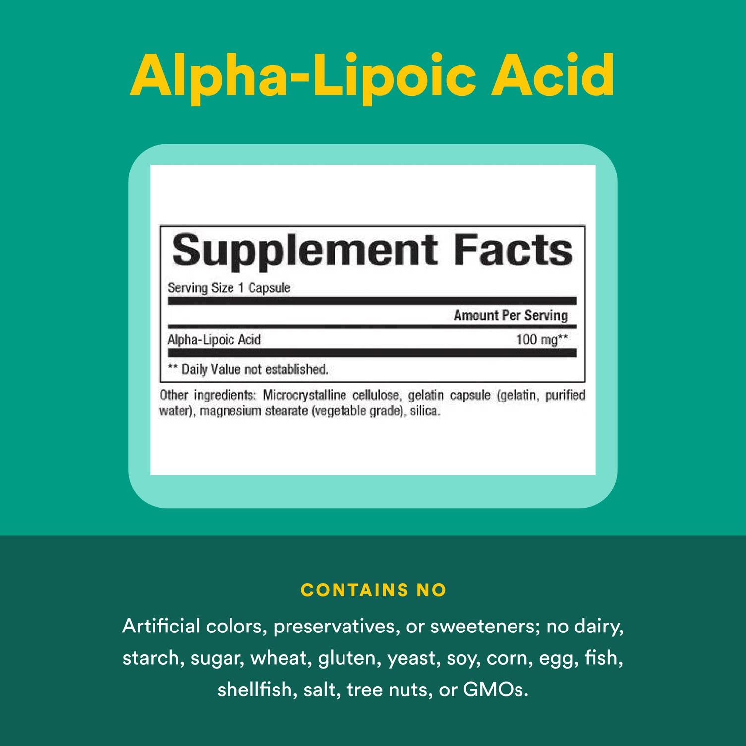Natural Factors Alpha-Lipoic Acid 100 mg, 120 Capsules | Antioxidant Support