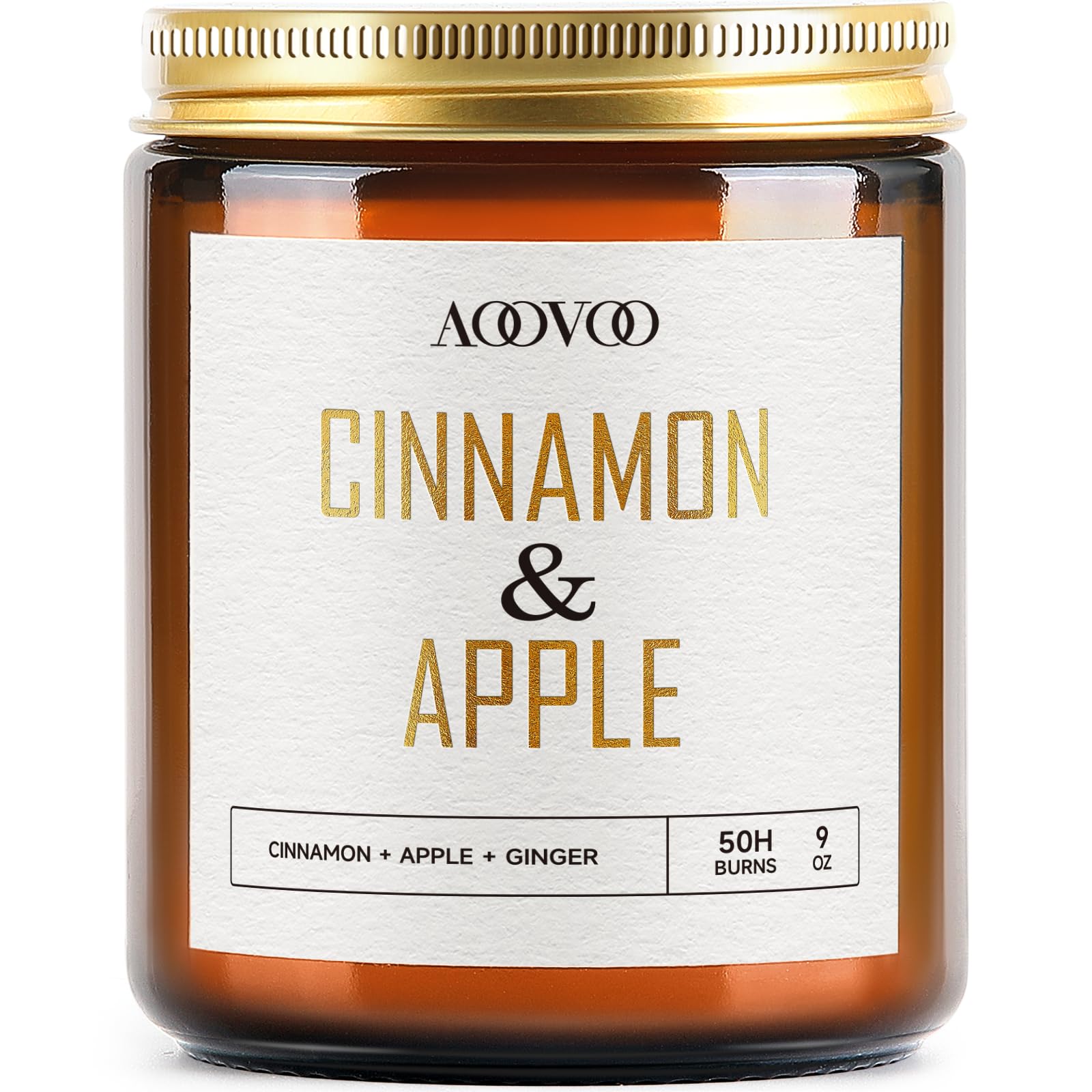 AOOVOO Apple Cinnamon Candles - 9oz Soy Scented Candle for Home & Aromatherapy