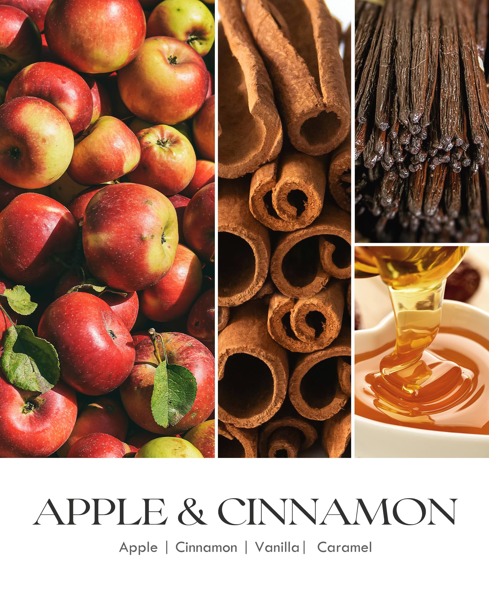 AOOVOO Apple Cinnamon Scented Candle with Crystals | 10oz Soy Wax for Women
