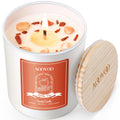 AOOVOO Apple Pie Scented Candle for Women | 10oz Soy Aromatherapy with Crystals