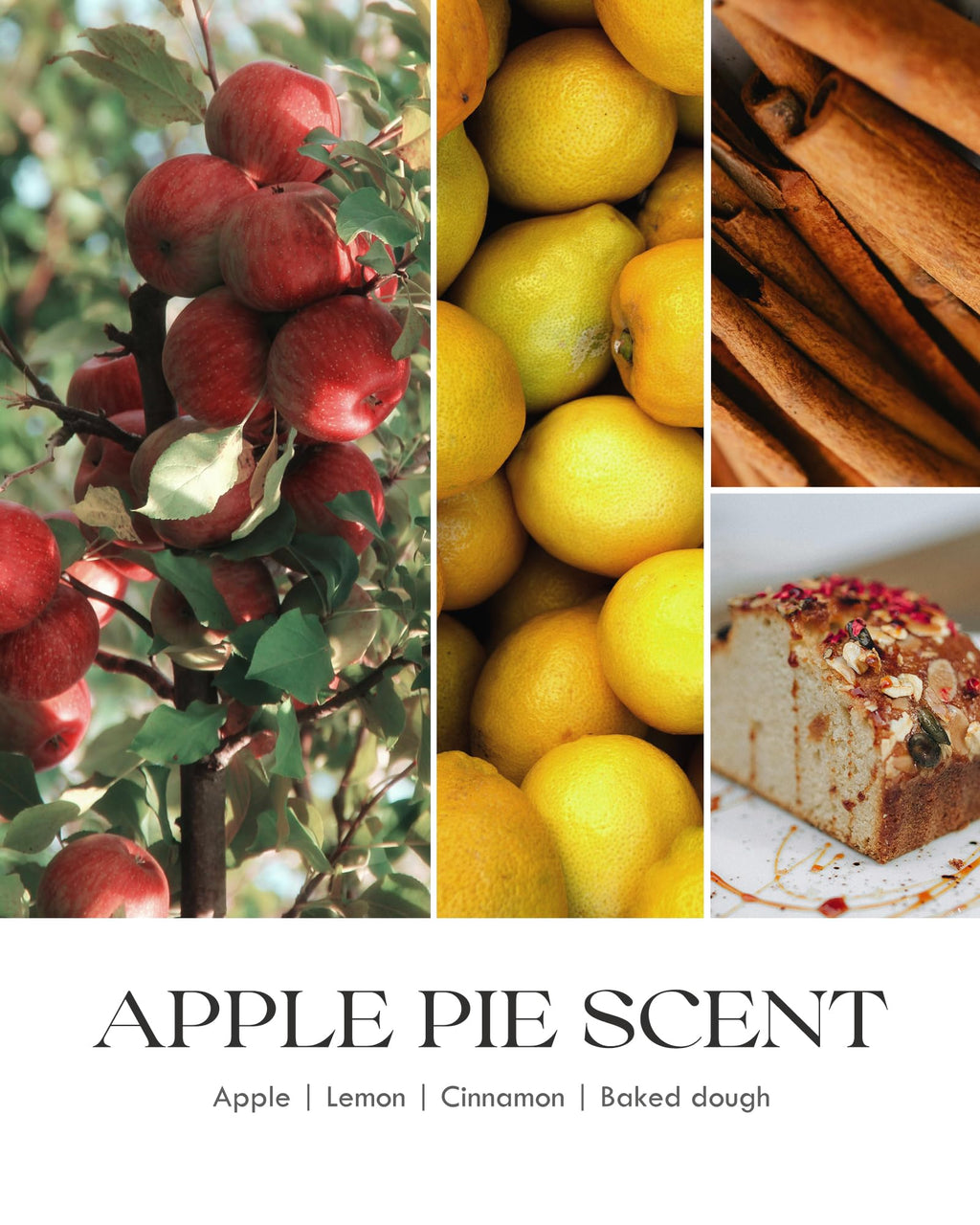 AOOVOO Apple Pie Scented Candle for Women | 10oz Soy Aromatherapy with Crystals