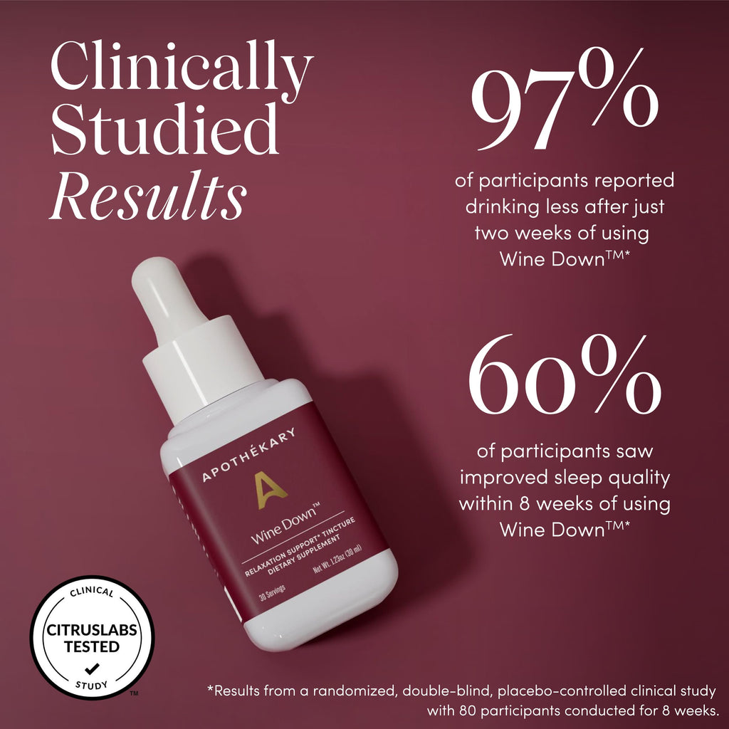 Apothékary Wine Down: Alcohol-Free Sleep Drops with Blue Vervain & Tart Cherry