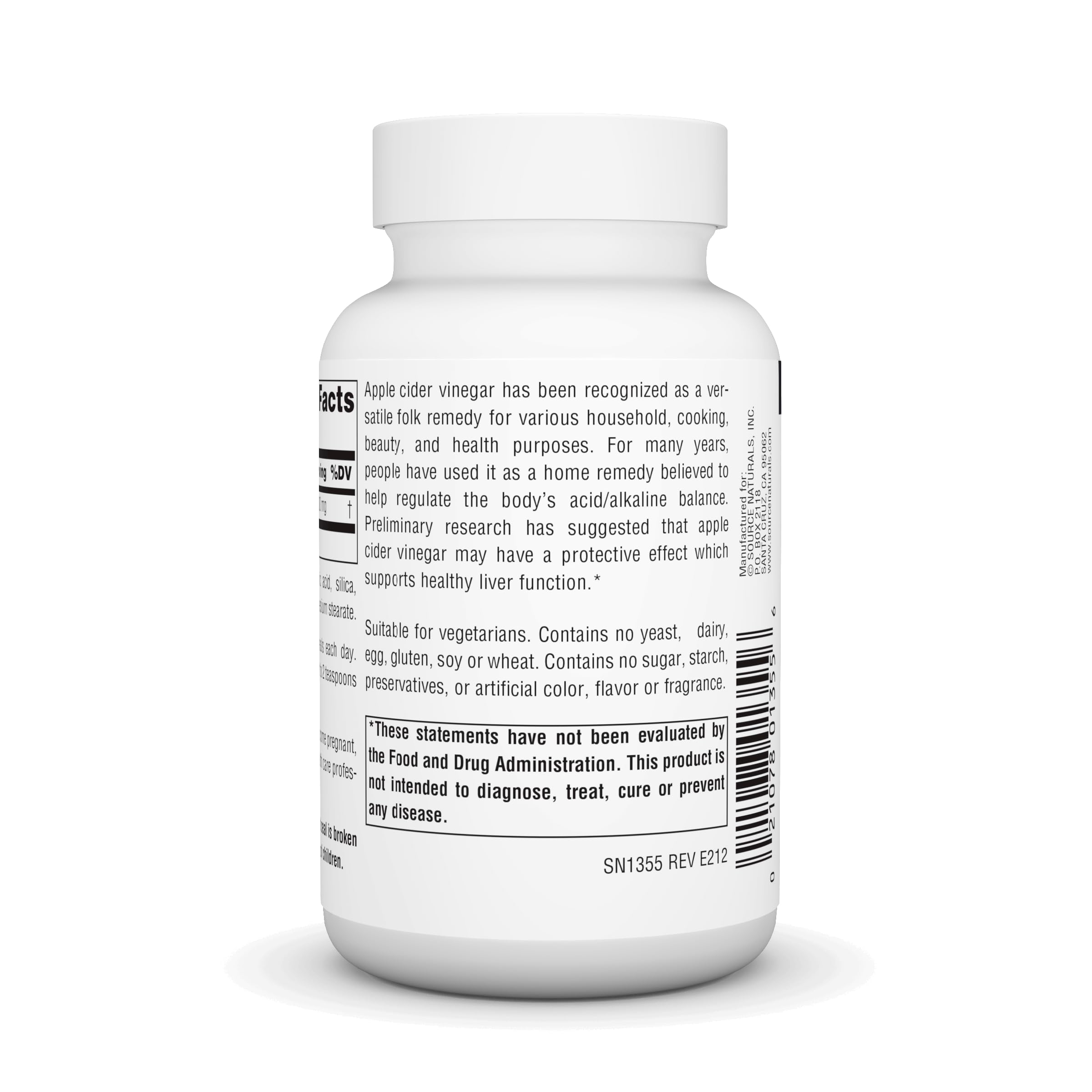 Source Naturals Apple Cider Vinegar 500mg, 90 Tablets - Dietary Supplement