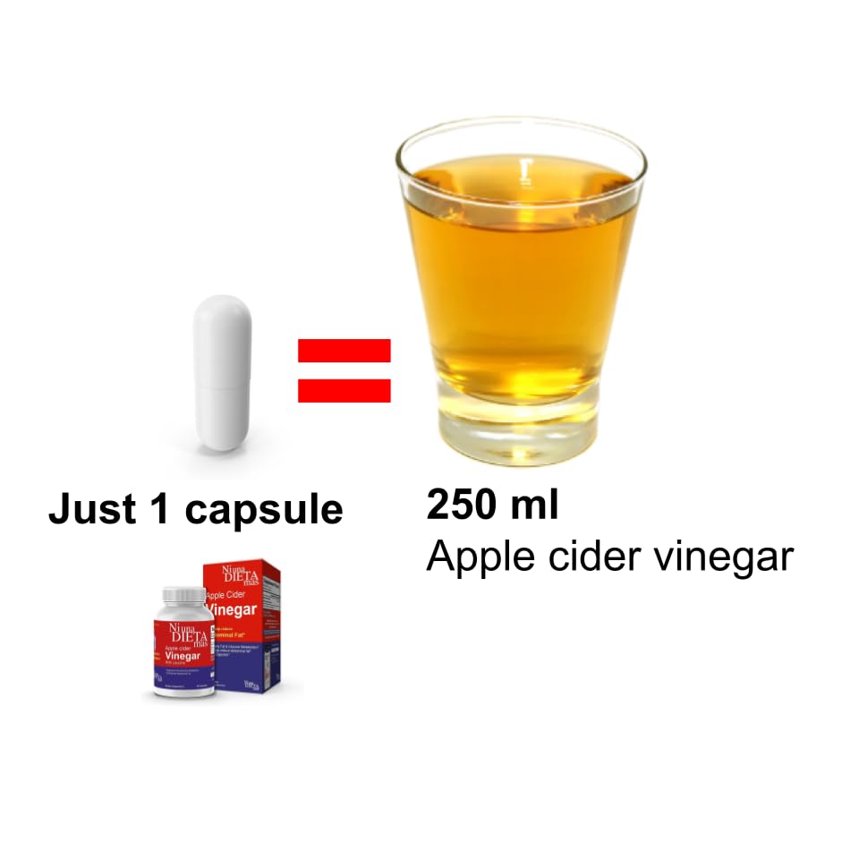 Reduce Abdominal Fat - Apple Cider Vinegar Capsules | Best for Weight Loss - NI UNA DIETA MÁS